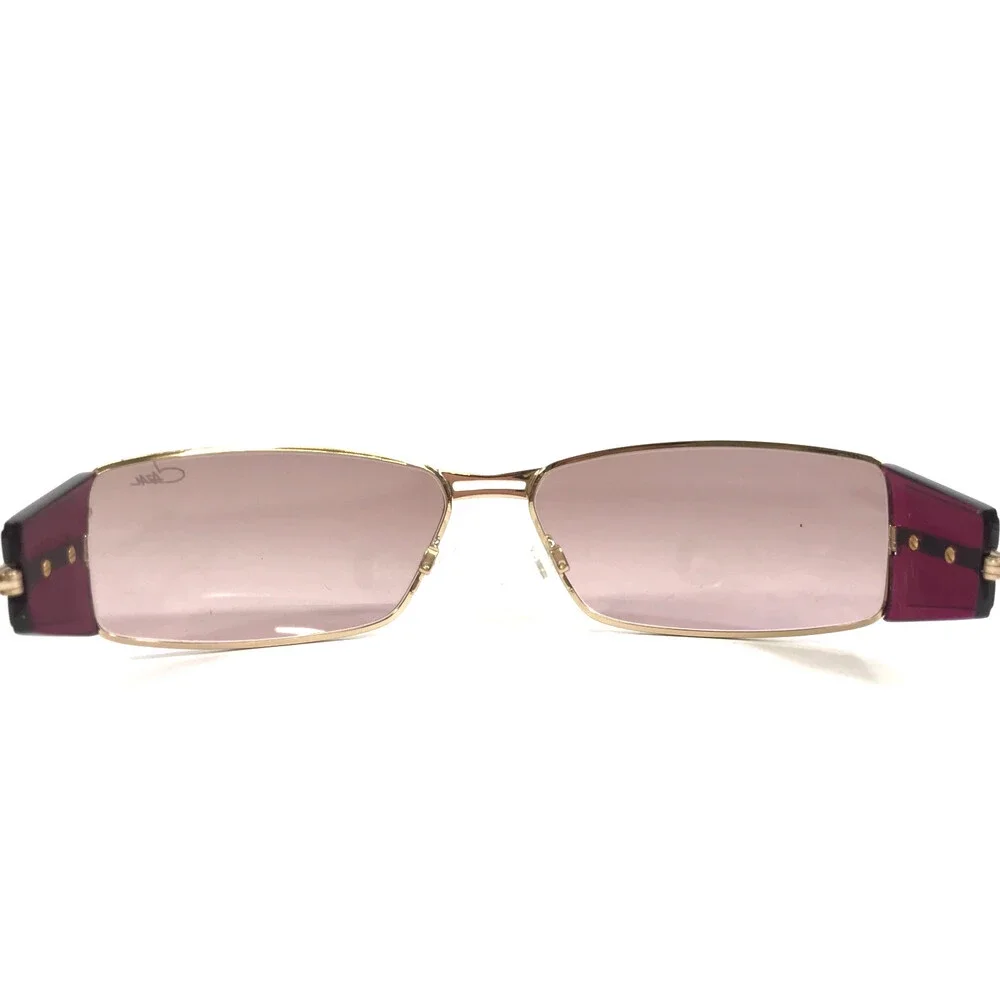 Cazal Sunglasses MOD.966 COL.963 Purple Gold Rectangle Frames with Purple Lenses